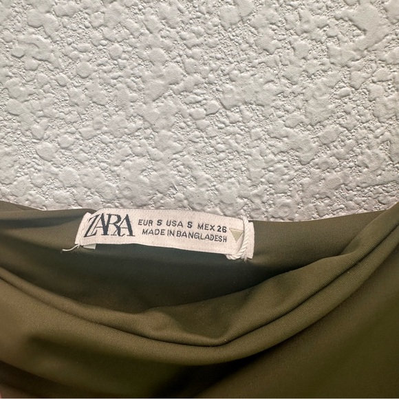 ZARA - Olive Green Bodycon Maxi Dress (Small) - Picture 4 of 5